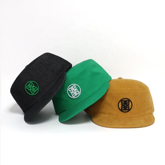 Men's(custom)3D flat brim (Pillbox)Cap/Hat